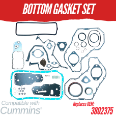 BOTTOM GASKET SET FOR CUMMINS 4B 4BT 4BTA -450C 480E 580K 5160 9010 REPLC: 3802375 145352A1 