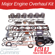 MAJOR ENGINE OVERHAUL KIT FOR CUMMINS 6CTA 8.3 PISTON # 3164 WITH LINER LENGTH 9.212" & 5.152" DIAMETER AT FLANGE