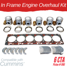 INFRAME ENGINE OVERHAUL KIT FOR CUMMINS 6CTA 8.3 PISTON # 9161 WITH LINER LENGTH 9.212" x 5.152" DIAMETER AT FLANGE LINER