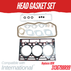 Head Gasket Set Compatible With International D155 D179 - 248 385 440 484 633 4500 REPLC: 3136798R99