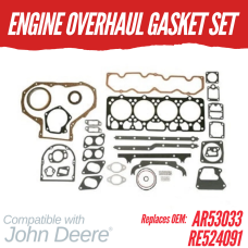 ENGINE OVERHAUL GASKET SET FOR JOHN DEERE 4.270 EARLY 3020 JD500 REPLC: AR53033 RE524091