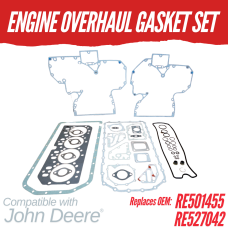 OVERHAUL GASKET SET FOR JOHN DEERE 4045D 4045T 4045T/H POWERTECH ENGINE REPLC: RE501455