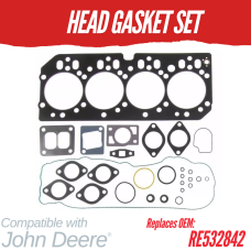HEAD GASKET SET FOR JOHN DEERE 4045T/H 8 VALVE TIER 2 335D 710J 5100R 6430 RE532842
