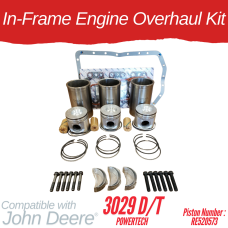 IN-FRAME ENGINE OVERHAUL KIT FOR JOHN DEERE 3029D/T / 2.9D/T - POWERTECH PISTON: RE520573