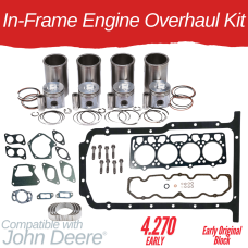 INFRAME ENGINE OVERHAUL KIT FOR JOHN DEERE 4.270 - (Early Original Block) 3020 JD500 