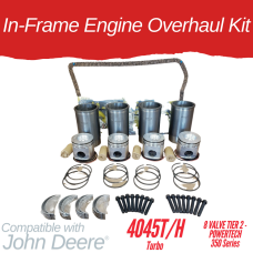 IN-FRAME ENGINE OVERHAUL KIT FOR JOHN DEERE 4045T/H 8 VALVE TIER 2 - POWERTECH TURBO