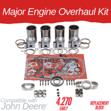 MAJOR ENGINE OVERHAUL KIT FOR JOHN DEERE 4.270 - (Early Replacement Block) 3020