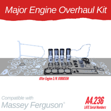 MAJOR ENGINE OVERHAUL KIT FOR MASSEY FERGUSON - PERKINS 4.236 LATE SERIAL NUMBERS 175 255 50C 