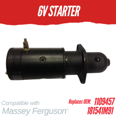 6V STARTER FOR MASSEY FERGUSON REPLC: 1109457, 181541M91, 1900347M91