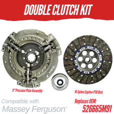 MASSEY FERGUSON DOUBLE CLUTCH KIT - 10 SPLINE CAPTIVE PTO DISK - 526665M91