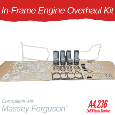 IN-FRAME ENGINE OVERHAUL KIT FOR MASSEY FERGUSON - PERKINS 4.236 EARLY SERIAL NUMBERS 175 255 50C