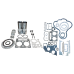 MAJOR ENGINE OVERHAUL KIT FOR SIMPSON S217 TAFE 25 DI & 30 DI TRACTOR