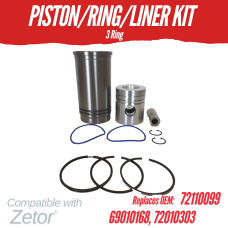 PISTON/RING/LINER KIT FOR ZETOR 3 RING 4321 5341 6321 7340 7711 REPLC: 72110099